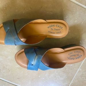Kork Ease Distressed Blue Sandals 9